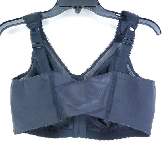 Playtex 18 Hour Front Close Wirefree Bra With Flex Back Size 40DD Black - Picture 3 of 5